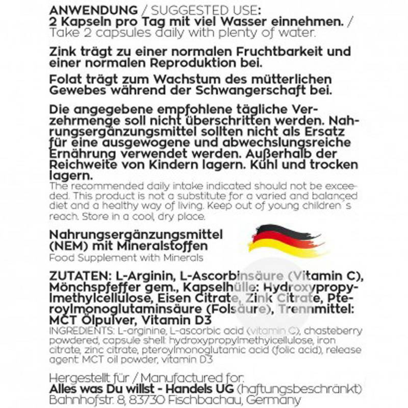 VitaMeo 독일아연엽산캡슐해외버전