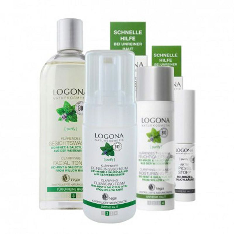 [4 piece] LOGONA 독일본질적인클렌징폼 + 순화페이셜토너 + 스킨로션 + 여드름리무버여드름해외버전