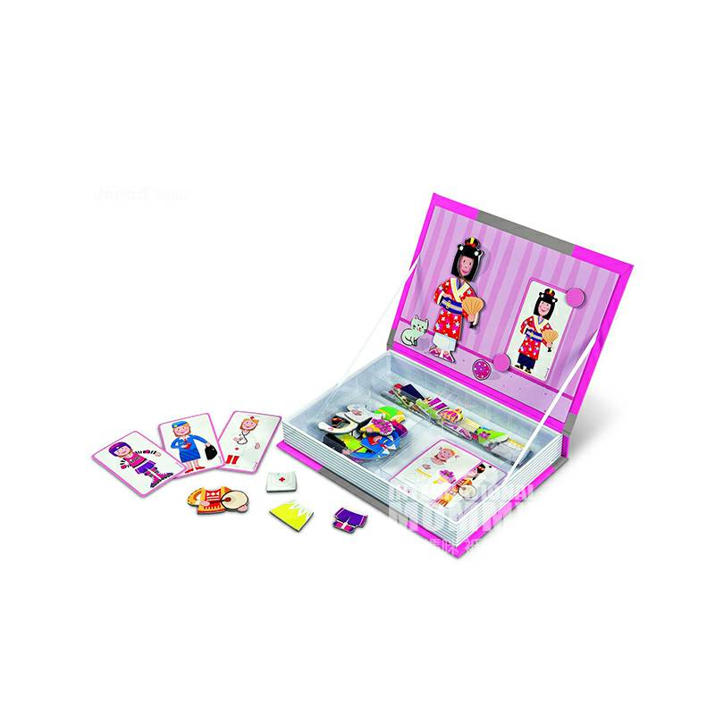 Janod 프랑스마법,자기스티커보물상자해외버전여자의상