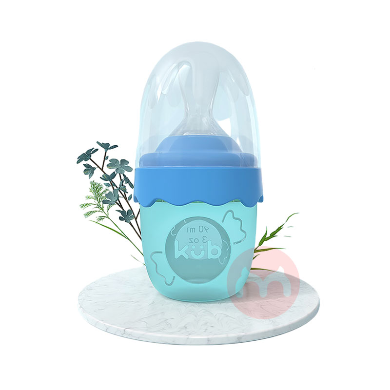 KUB 아기 쌀 시리얼 스푼 우유 병 실리콘 짜기 수유 스푼