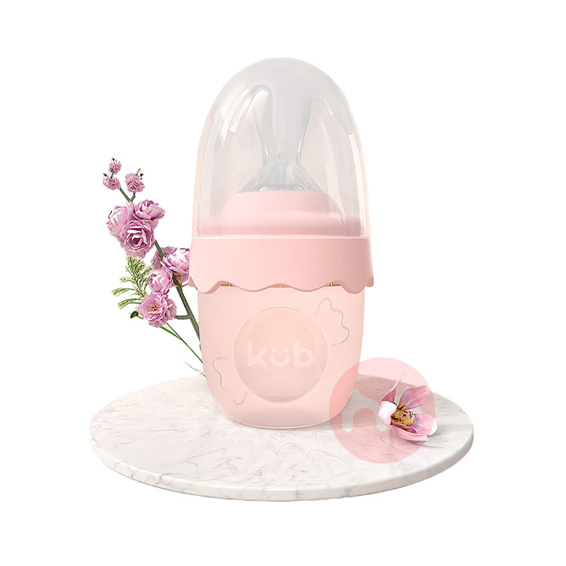 KUB 아기 쌀 시리얼 스푼 우유 병 실리콘 짜기 수유 스푼