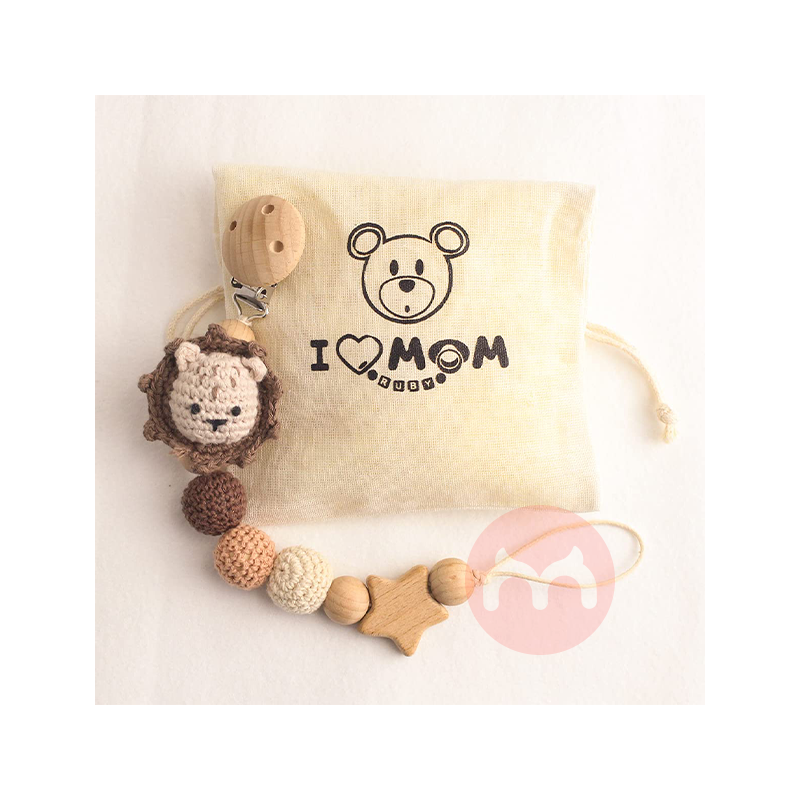 RUBY 목제 젖꼭지 체인 라이온 해외 현지 오리지날