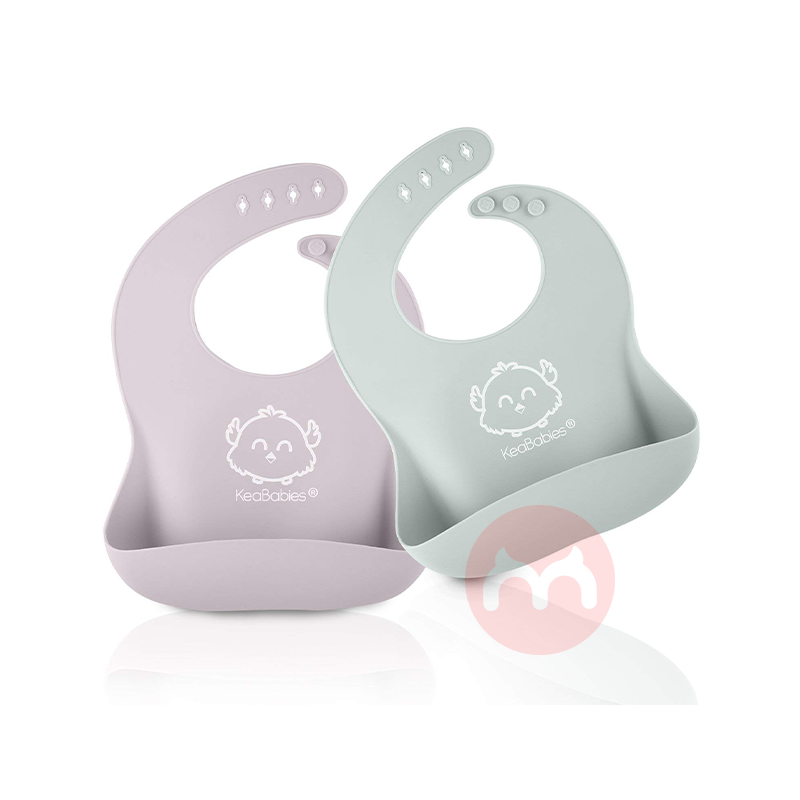 KeaBabies 미국 KeaBabies 빨 실리콘 턱받이 그레이 그린 해외 현지 오리지널