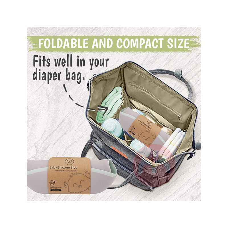 KeaBabies 미국 KeaBabies 빨 실리콘 턱받이 그레이 그린 해외 현지 오리지널