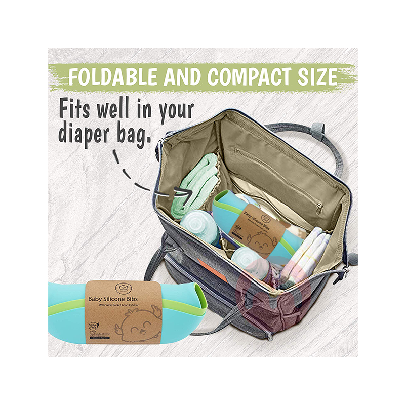 KeaBabies 미국 KeaBabies 빨 실리콘 턱받이 블루 그린 해외 현지 오리지널