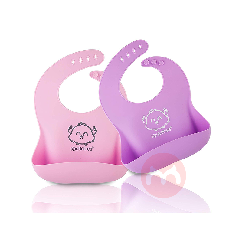 KeaBabies 미국 KeaBabies 빨 실리콘 턱받이 퍼플 핑크 해외 현지 오리지널