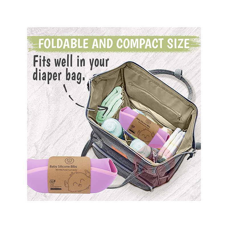 KeaBabies 미국 KeaBabies 빨 실리콘 턱받이 퍼플 핑크 해외 현지 오리지널