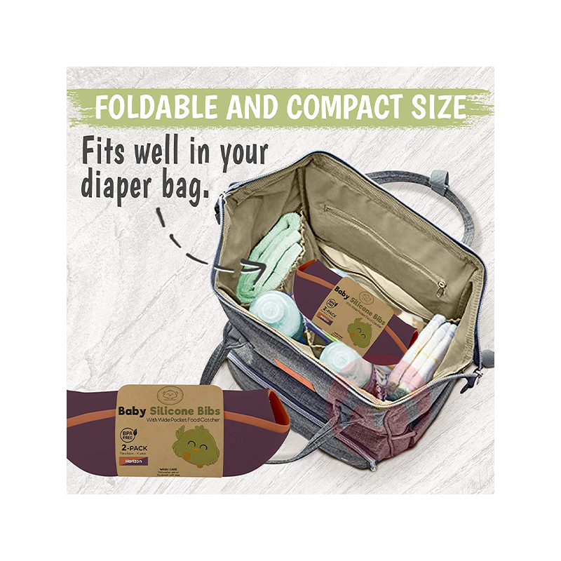 KeaBabies 미국 KeaBabies 워셔블 실리콘 턱받이 브라운 퍼플 오리지날 해외