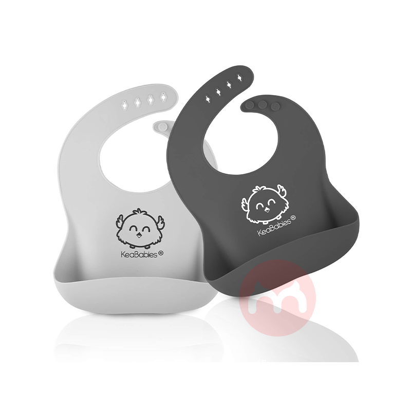 KeaBabies American KeaBabies 빨 실리콘 턱받이 블랙 그레이 해외 현지 오리지널
