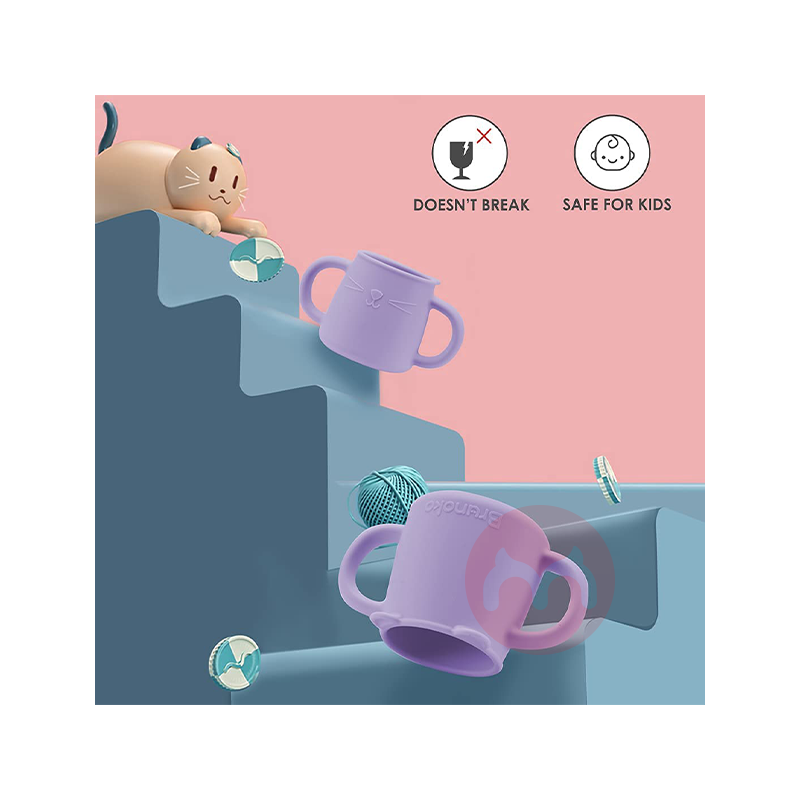 Brunoko Spain Brunoko 아기 학습 컵 + 실리콘 빨대 퍼플 오리지널 해외 현지판