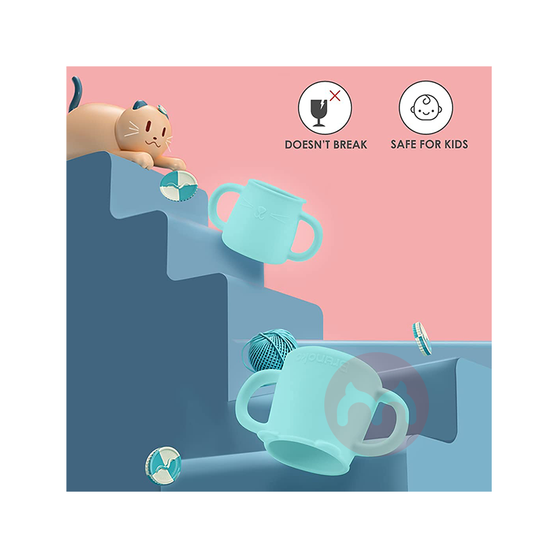 Brunoko Spain Brunoko유아 학습 컵 + 실리콘 빨대 녹색 해외 원본