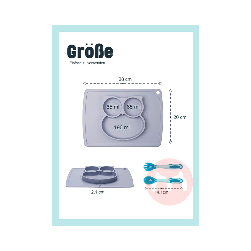 Future Founder 독일 Future Founder 실리콘 미끄럼 방지 접시 칼 붙이 회색 해외 현지 오리지널