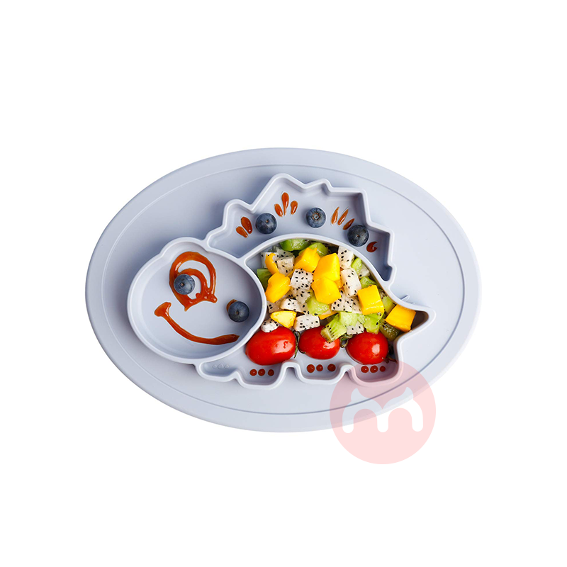 Future Founder 독일 Future Founder 실리콘 미끄럼 방지 디너 플레이트 그레이 공룡 해외 현지 오리지널