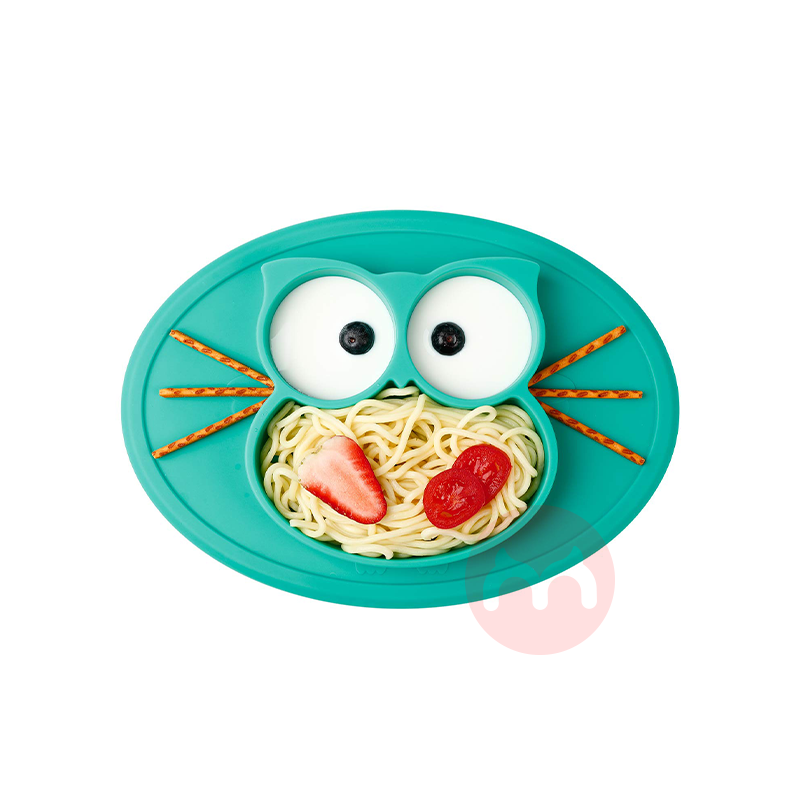 Future Founder 독일 Future Founder 실리콘 논슬립 디너 플레이트 녹색 올빼미 해외 현지 오리지널