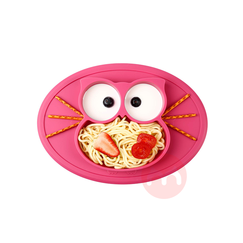 Future Founder 독일 Future Founder 실리콘 논슬립 디너 플레이트 핑크 올빼미 해외 현지 오리지널