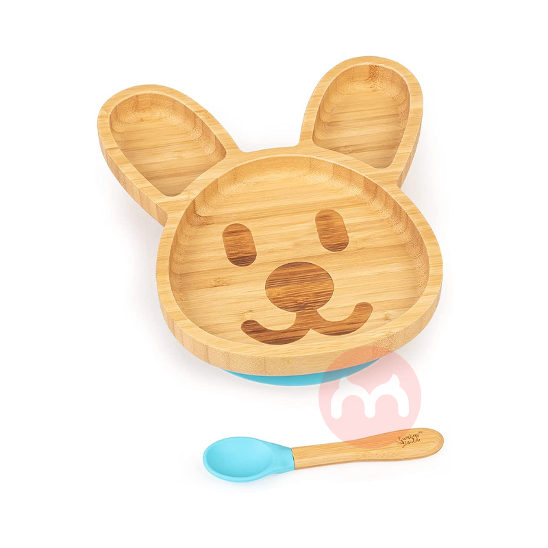 bambuswald 독일 bambuswald 어린이용 대나무와 나무 식기 세트 푸른 토끼 해외 현지 오리지널