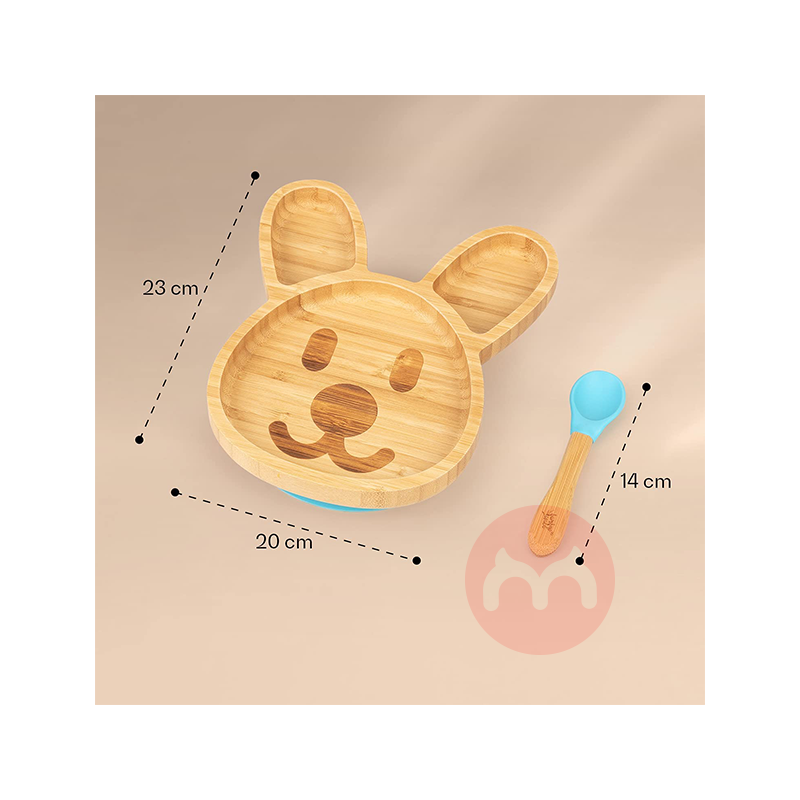 bambuswald 독일 bambuswald 어린이용 대나무와 나무 식기 세트 푸른 토끼 해외 현지 오리지널