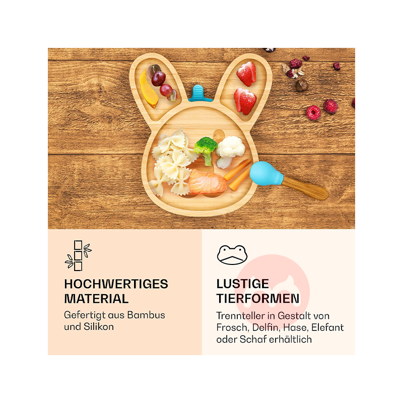 bambuswald 독일 bambuswald 어린이용 대나무와 나무 식기 세트 푸른 토끼 해외 현지 오리지널