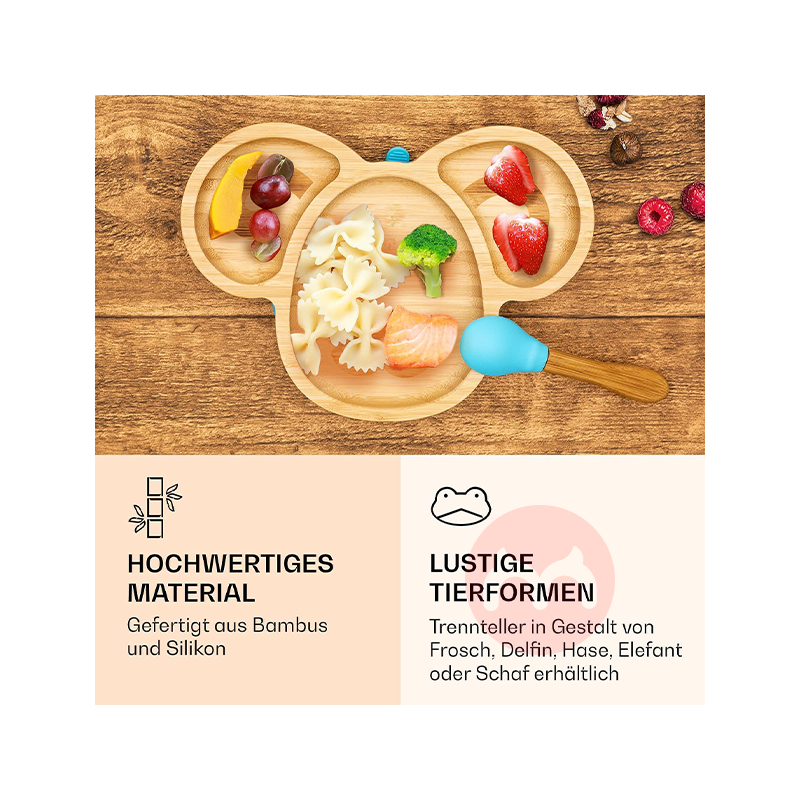 bambuswald 독일 bambuswald 어린이용 대나무와 나무 식기 세트 블루 양 해외 현지 오리지널