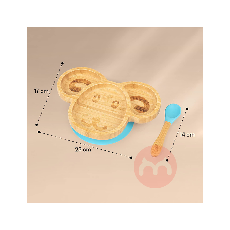bambuswald 독일 bambuswald 어린이용 대나무와 나무 식기 세트 블루 양 해외 현지 오리지널