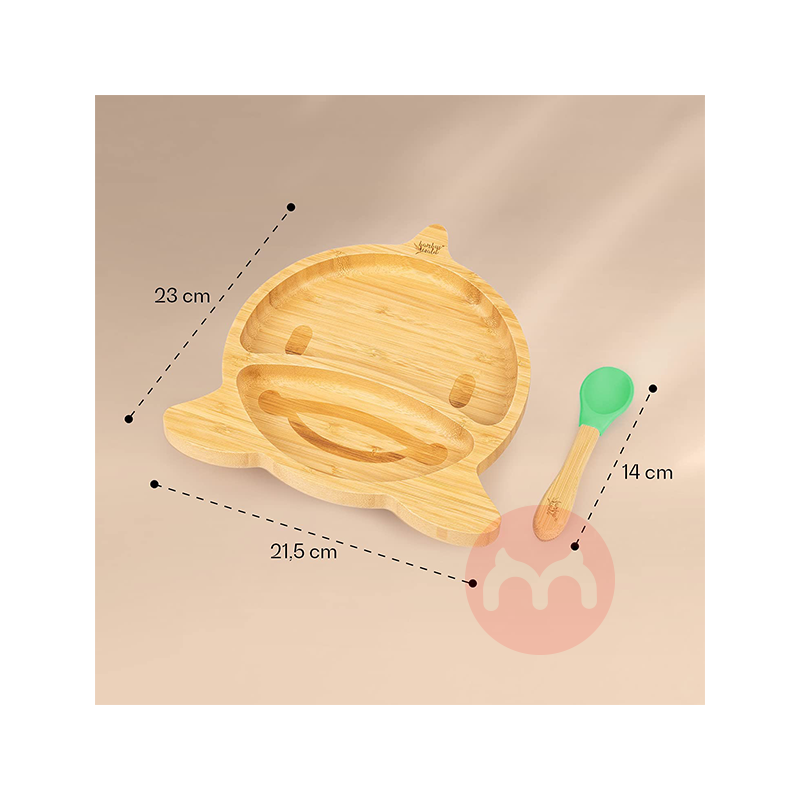 bambuswald 독일 bambuswald 어린이용 대나무와 나무 식기 세트 녹색 돌고래 해외 현지 오리지널