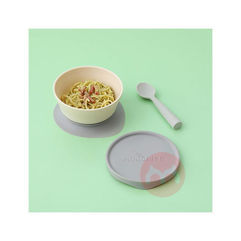 Miniware 미국 베이비 빨판 볼 플러스 베이비 트레이닝 스푼 그레이 해외 네이티브 오리지날