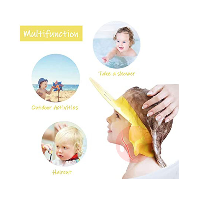 Einesin 어린이용 샤워캡, 베이비샴푸, 헤어케어 방수캡 6개월 이상(머리둘레 38cm 이상) 옐로우 해외 현지 오리지널
