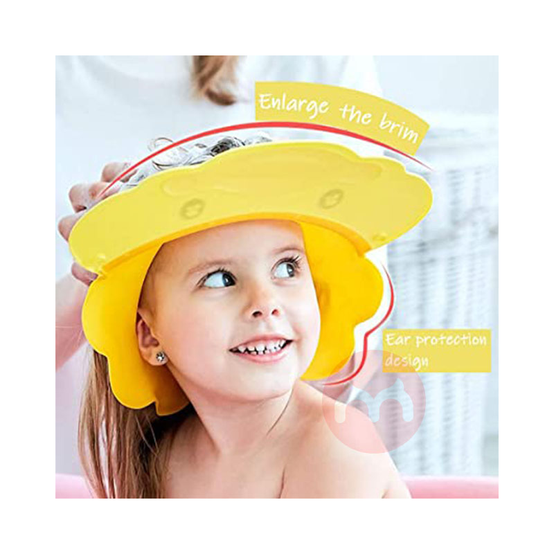 Einesin 어린이용 샤워캡, 베이비샴푸, 헤어케어 방수캡 6개월 이상(머리둘레 38cm 이상) 옐로우 해외 현지 오리지널