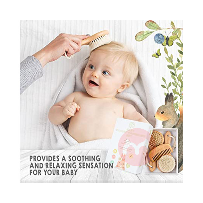 KeaBabies United States KeaBabies 신생아 라운드 천연목 헤어브러쉬&빗 세트 해외 네이티브 오리지널