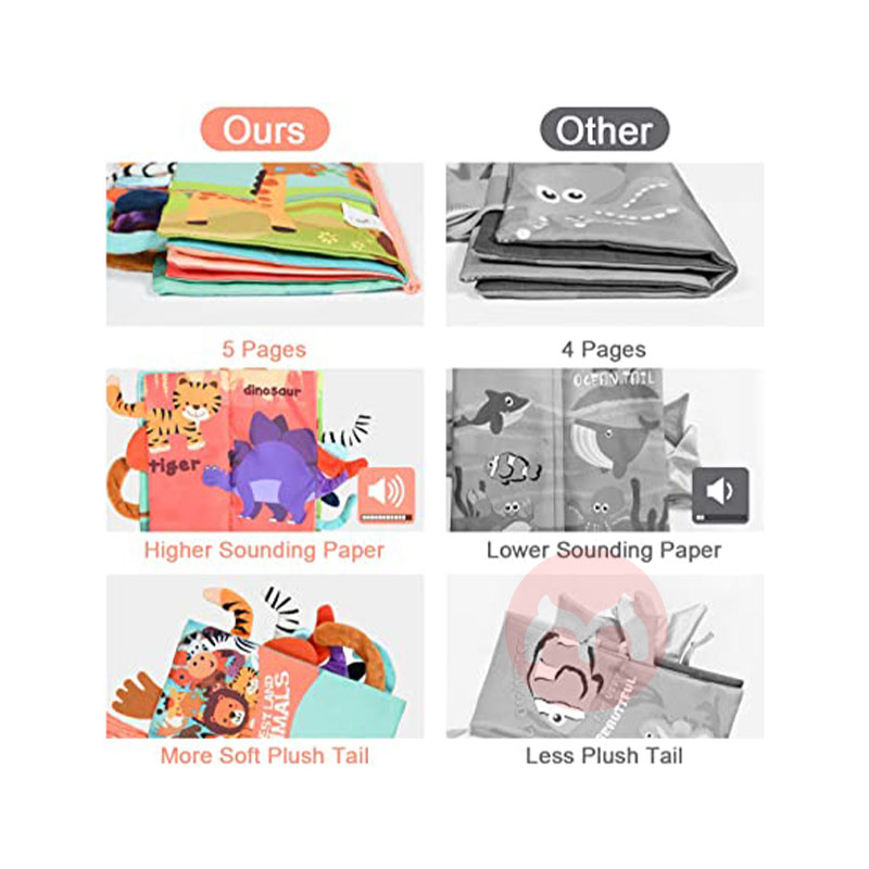 Vicloon 독일 Vicloon 아기 동물 꼬리 테마 천 책 해외 현지 원본